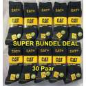 Cat Werksokken - SUPER BUNDEL DEAL - 10 Bundels - 30 Paar - Zwart - 41/45 - 77% KATOEN