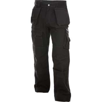 Dassy Texas Canvas holsterzakkenbroek met kniezakken 200595 - binnenbeenlengte Standaard (81-86 cm) - Zwart - 54