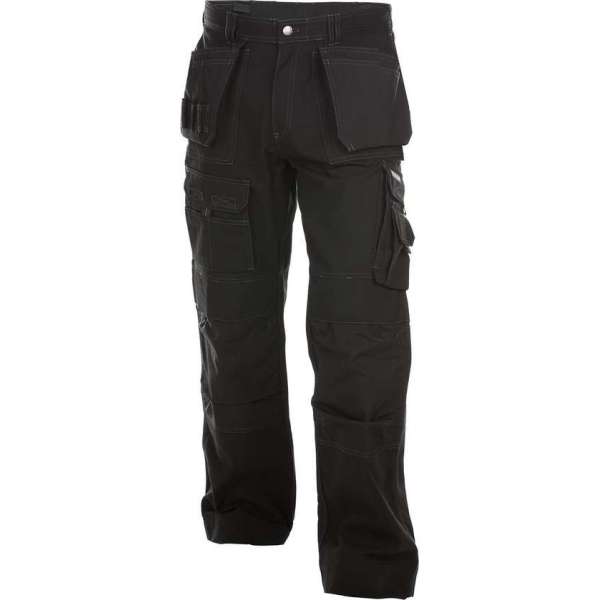Dassy Texas Canvas holsterzakkenbroek met kniezakken 200595 - binnenbeenlengte Standaard (81-86 cm) - Zwart - 54