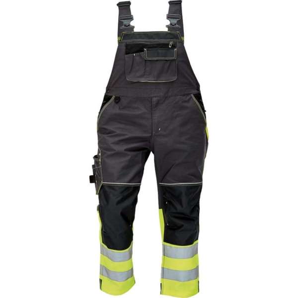 Amerikaanse breteloverall Knoxfield Signalisatie HV fluor antraciet/geel, maat 58 - EN471 Amerikaanse breteloverall Knoxfield Signalisatie HV fluor antraciet/geel, maat 58 - EN471