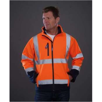 RWS softshell jas, S t/m 3XL 3XL Marineblauw/Oranje