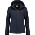 L&S Jas Capuchon Softshell Dames - Vrouwen - Dark Navy - XXL