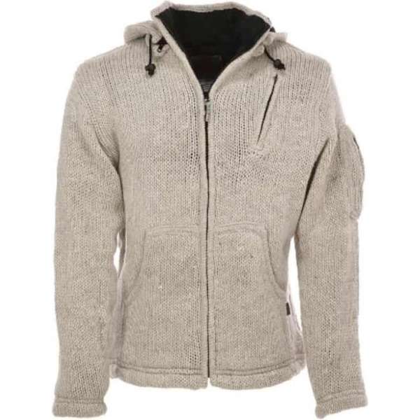 Pure Wool herenvest WJK 1323 Ecru - ecru - L Pure Wool herenvest WJK 1323 Ecru - ecru - L