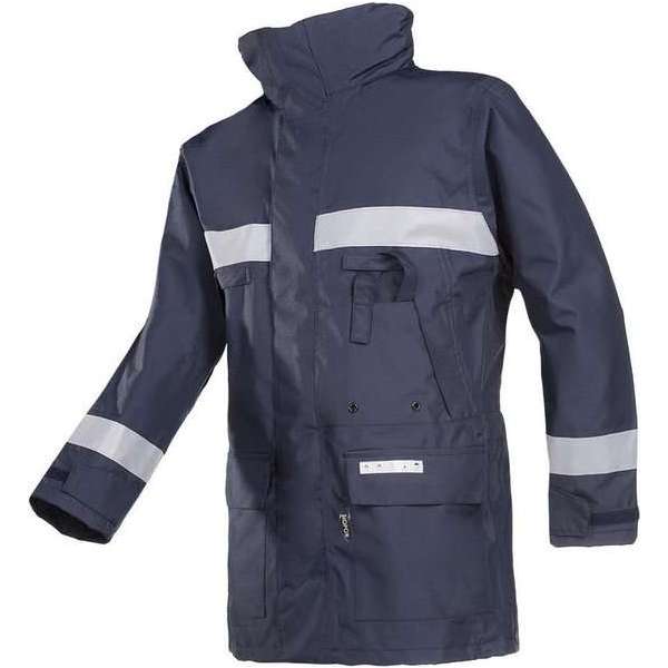 Sioen Hasnon Vlamvertragende en antistatische regenparka Marineblauw maat XXXL Sioen Hasnon Vlamvertragende en antistatische regenparka Marineblauw maat XXXL