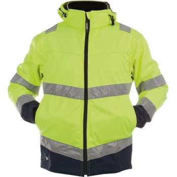 Dassy Profesional Workwear Softshelljas Signaal - Malaga Fluor Geel/ Marineblauw - Mt L