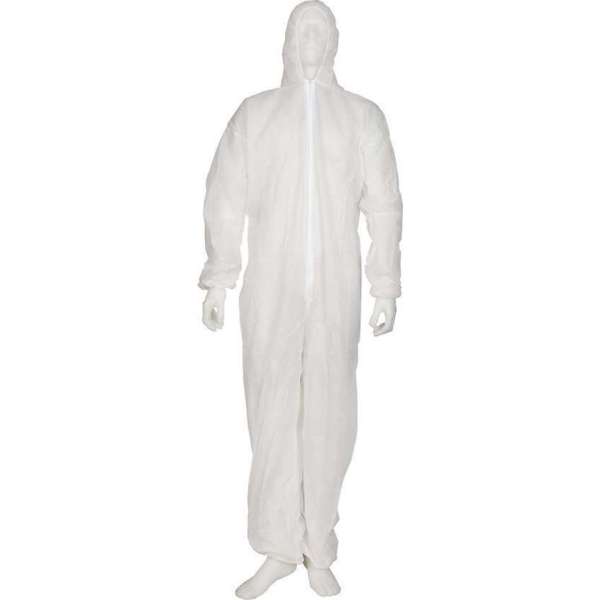 Allwear disposable overall PP capuchon met ritssluiting wit XXL 50st Allwear disposable overall PP capuchon met ritssluiting wit XXL 50st