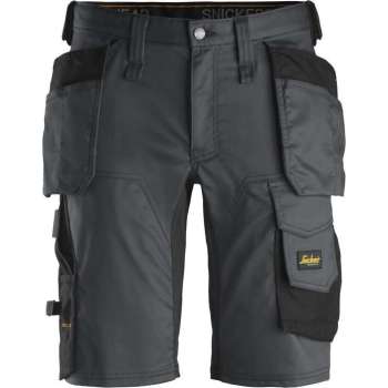 Snickers Korte Broek AllroundWork Stretch Holsterzakken 6141 - Mannen - Grijs/Zwart - 52