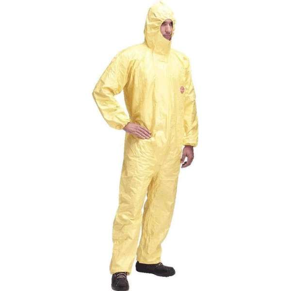 Beschermende overall Tychem® C, categorie III, Typ 3/4/5/6, geel, 25 stuks XXL Beschermende overall Tychem® C, categorie III, Typ 3/4/5/6, geel, 25 stuks XXL