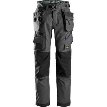 Snickers FlexiWork Vloerleggersbroek+ Stretch 6923 - Mannen - Staalgrijs/Zwart - 50