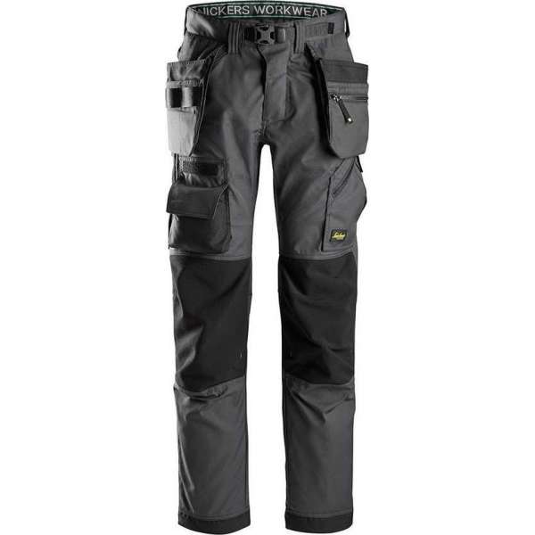 Snickers FlexiWork Vloerleggersbroek+ Stretch 6923 - Mannen - Staalgrijs/Zwart - 50 Snickers FlexiWork Vloerleggersbroek+ Stretch 6923 - Mannen - Staalgrijs/Zwart - 50