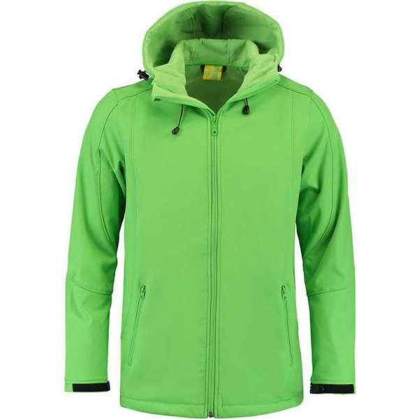 L&S Jas Capuchon Softshell Heren - Mannen - Lime - XXL L&S Jas Capuchon Softshell Heren - Mannen - Lime - XXL