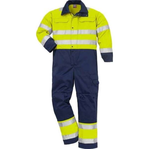Fristads overall 100004 fluorgeel/donkerblauw Fristads overall 100004 fluorgeel/donkerblauw