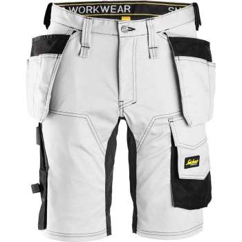 Snickers Korte Broek AllroundWork Stretch Holsterzakken 6141 - Mannen - Wit/Zwart - 54