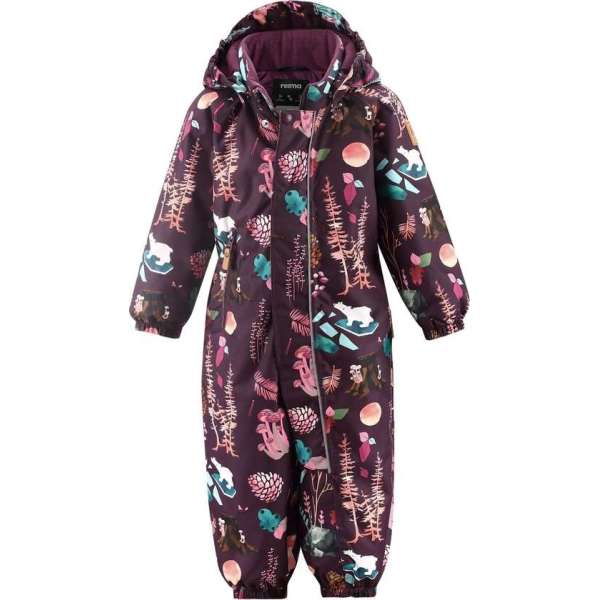 Reima - Sneeuwpakje voor baby's - Reimatec - Puhuri - Dieppaars bosprint - maat 80cm Reima - Sneeuwpakje voor baby's - Reimatec - Puhuri - Dieppaars bosprint - maat 80cm