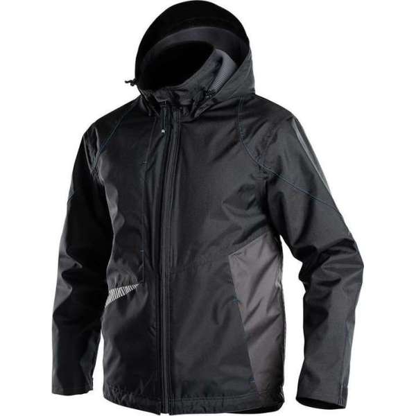 Dassy Profesional Workwear Wind- En Waterdichte Jas - Hyper Zwart/antracietgrijs - Mt Xl