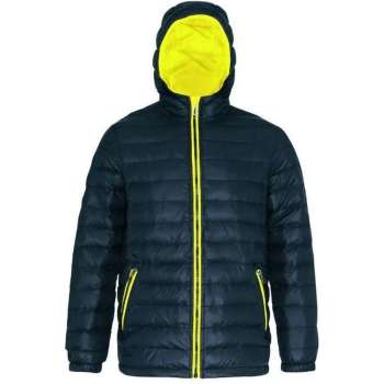 Luxe gewatteerd jack, kleur Black/ Bright Yellow, Maat XXL