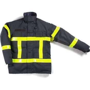 Blusparka GoreTex Zwart Geel, dag/nacht striping M Kort