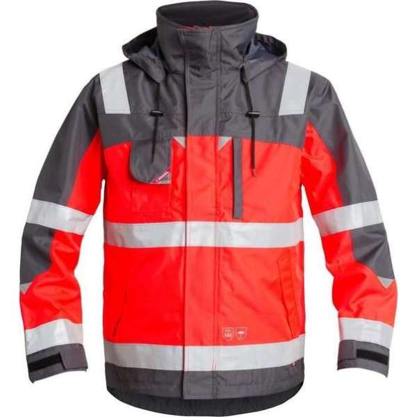F. Engel 1001-928 EN 20471 Parka Jack Rood/Grijs maat L F. Engel 1001-928 EN 20471 Parka Jack Rood/Grijs maat L