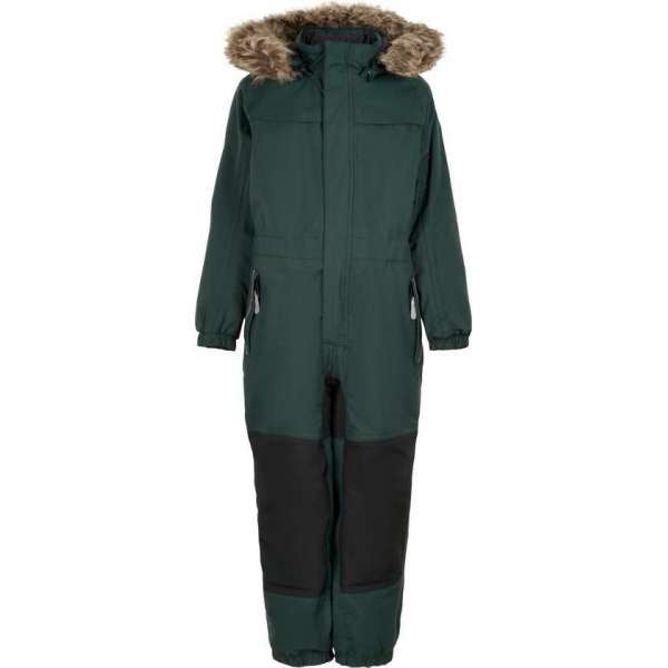 Color Kids - Coverall sneeuwpak met imitatiebont voor kinderen - Groen - maat 92cm Color Kids - Coverall sneeuwpak met imitatiebont voor kinderen - Groen - maat 92cm