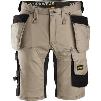 Snickers Korte Broek AllroundWork Stretch Holsterzakken 6141 - Mannen - Khaki/Zwart - 52