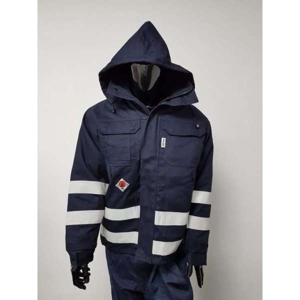 Parka Werkjas, vlamvertragende, antistatisch en waterdicht met uitritsbare voering Maat L Parka Werkjas, vlamvertragende, antistatisch en waterdicht met uitritsbare voering Maat L