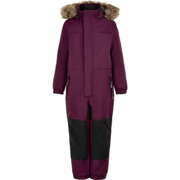 Color Kids - Coverall sneeuwpak met imitatiebont voor kinderen - Paars - maat 110cm Color Kids - Coverall sneeuwpak met imitatiebont voor kinderen - Paars - maat 110cm