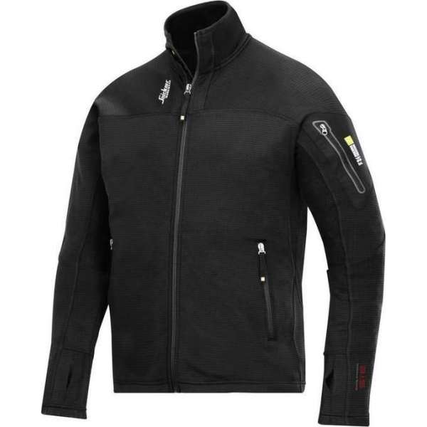 Snickers Body Mapping Micro Fleece jack - Workwear - 9438 - zwart - maat L Snickers Body Mapping Micro Fleece jack - Workwear - 9438 - zwart - maat L