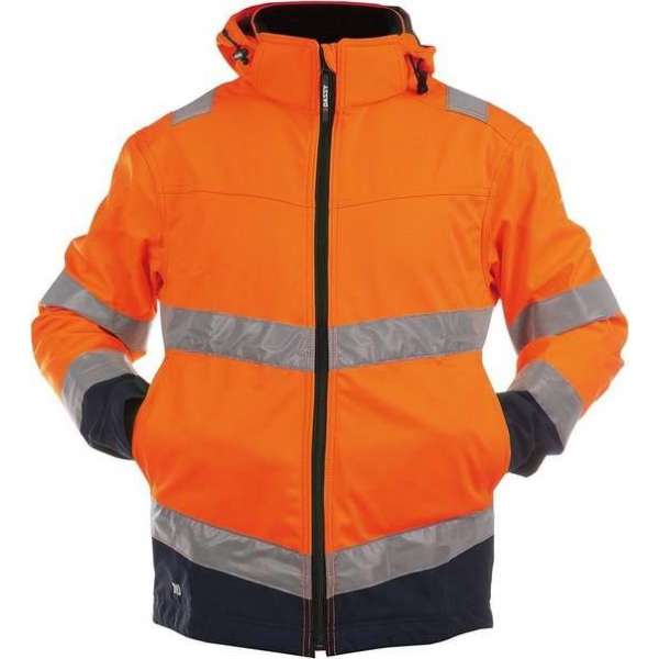 DASSY Malaga Reflecterende Softshell Werkjas Oranje/Donkerblauw DASSY Malaga Reflecterende Softshell Werkjas Oranje/Donkerblauw