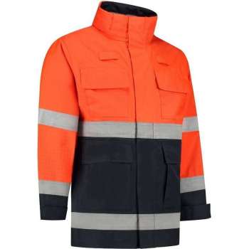 Dapro Infinity Multinorm Regenjas - Maat S - Marineblauw/Hi-Vis Oranje - Vlamvertragend , antistatisch en chemicaliën resistent