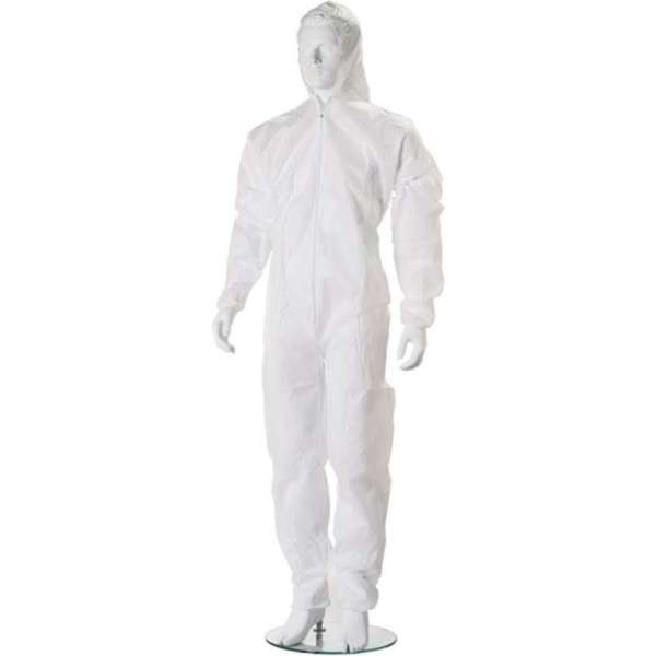 Hygoclean Non-woven disposable overall M - kap - elastiek in polsen, enkels en kap - Doos a 50 stuks Hygoclean Non-woven disposable overall M - kap - elastiek in polsen, enkels en kap - Doos a 50 stuks
