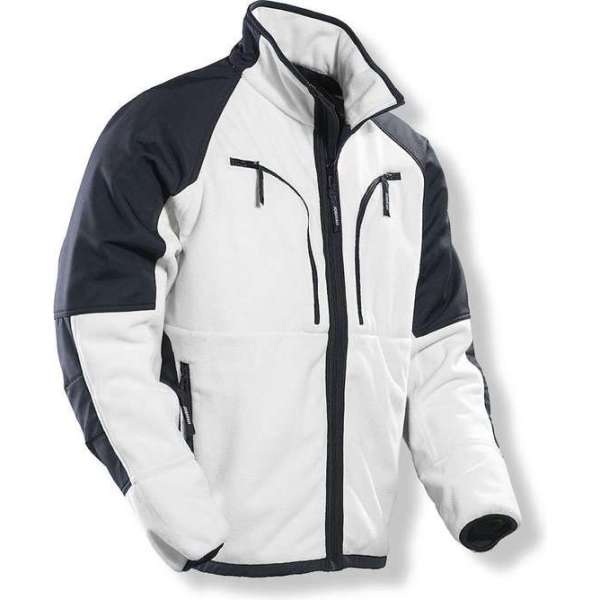 Jobman 1245 Fleece Jacket - Wit/Zwart - Maat M Jobman 1245 Fleece Jacket - Wit/Zwart - Maat M
