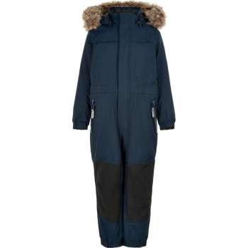 Color Kids - Coverall sneeuwpak met imitatiebont voor kinderen - Donkerblauw - maat 104cm