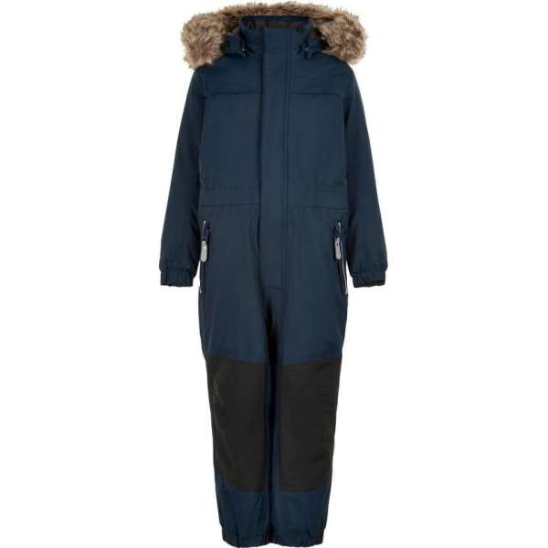 Color Kids - Coverall sneeuwpak met imitatiebont voor kinderen - Donkerblauw - maat 122cm Color Kids - Coverall sneeuwpak met imitatiebont voor kinderen - Donkerblauw - maat 122cm