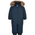 Color Kids - Coverall sneeuwpak met imitatiebont voor baby's - Colorblock - Donkerblauw - maat 74cm