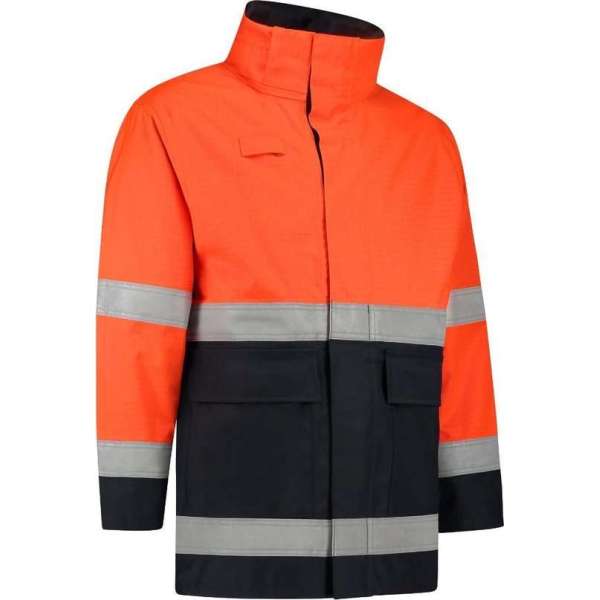 Dapro Access Multinorm Regenjas - Maat S - Marineblauw/Hi-Vis Oranje - Vlamvertragend , antistatisch en chemicaliën resistent Dapro Access Multinorm Regenjas - Maat S - Marineblauw/Hi-Vis Oranje - Vlamvertragend , antistatisch en chemicaliën resistent