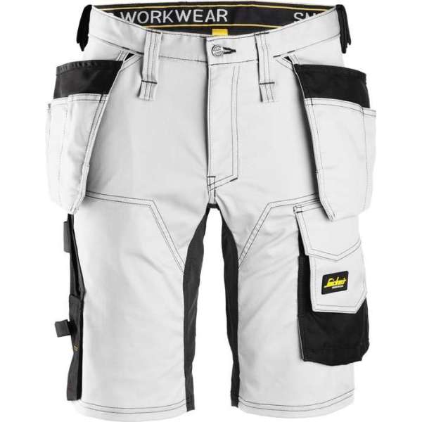 Snickers Korte Broek AllroundWork Stretch Holsterzakken 6141 - Mannen - Wit/Zwart - 64 Snickers Korte Broek AllroundWork Stretch Holsterzakken 6141 - Mannen - Wit/Zwart - 64