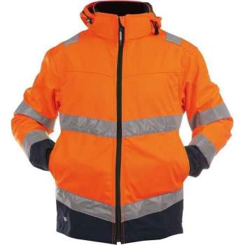 DASSY Malaga Reflecterende Softshell Werkjas Oranje/Donkerblauw