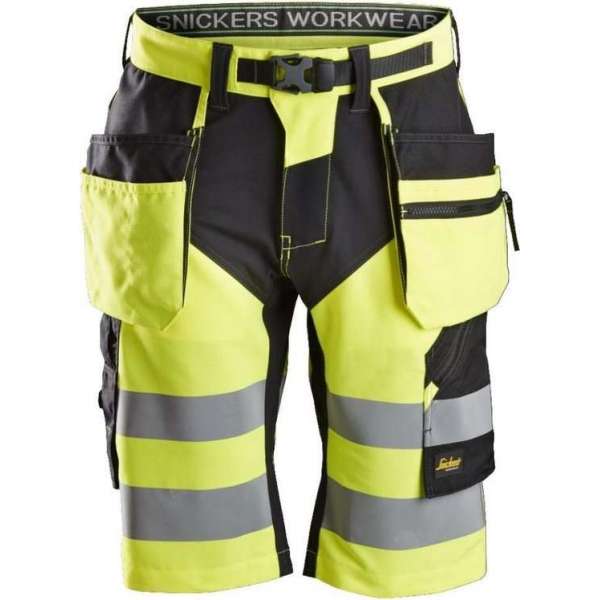 Snickers FlexiWork HV Korte Broek+ Holsterzakken 6933 - Mannen - Geel/Zwart - 54 Snickers FlexiWork HV Korte Broek+ Holsterzakken 6933 - Mannen - Geel/Zwart - 54