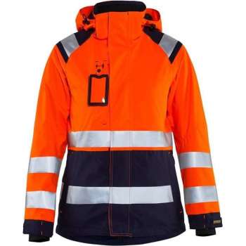 Blåkläder 4904-1987 Dames Shell jack High Vis Oranje/Marineblauw maat L