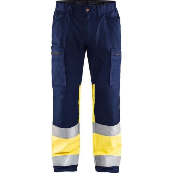 Blaklader Werkbroek met stretch High Vis - Marine/High Vis Geel - C154 Blaklader Werkbroek met stretch High Vis - Marine/High Vis Geel - C154
