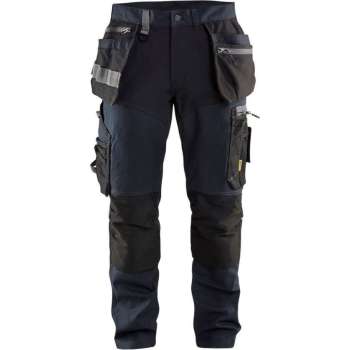 Blaklader Werkbroek met stretchpanelen en spijkerzakken - Donker marineblauw/Zwart - D96