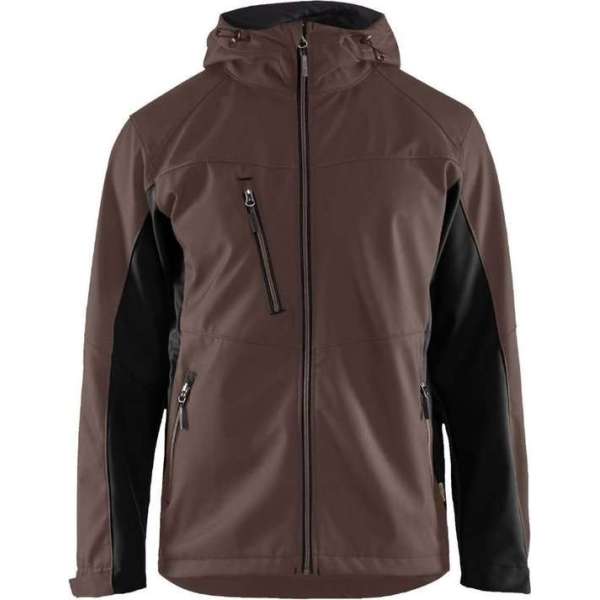 Blåkläder 4753 Softshell Jack met capuchon – Bruin/Zwart - 4XL Blåkläder 4753 Softshell Jack met capuchon – Bruin/Zwart - 4XL