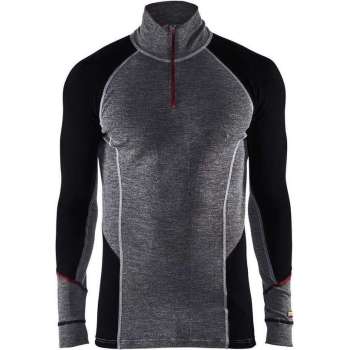 Blåkläder 4699-1736 Onderhemd zip-neck Grijs/Zwart maat XS