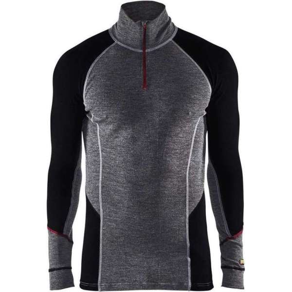 Blåkläder 4699-1736 Onderhemd zip-neck Grijs/Zwart maat XS Blåkläder 4699-1736 Onderhemd zip-neck Grijs/Zwart maat XS