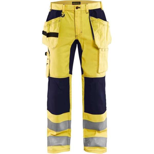 Blaklader Werkbroek met stretch High Vis - High Vis Geel/Marineblauw - C54 Blaklader Werkbroek met stretch High Vis - High Vis Geel/Marineblauw - C54