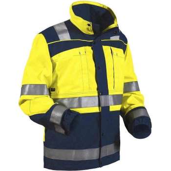 Blåkläder 4029-1370 Jack Ongevoerd High Vis. Geel/Marineblauw maat L