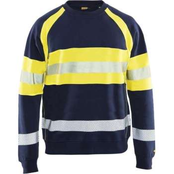 Blåkläder 3459-1760 Multinorm sweatshirt Marineblauw/Geel maat 4XL