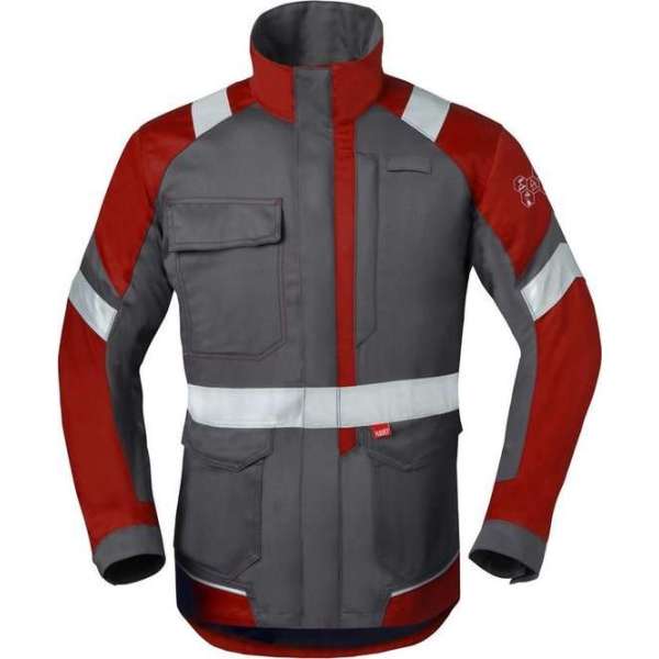 Havep 50285 Korte jas/Vest Charcoal Grijs/Rood maat 56 Havep 50285 Korte jas/Vest Charcoal Grijs/Rood maat 56