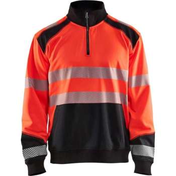 Blaklader Sweatshirt halve rits High Vis - High Vis Rood/Zwart - XL
