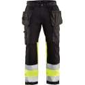 Blaklader High Vis werkbroek met stretch - Zwart/High Vis Geel - D88
